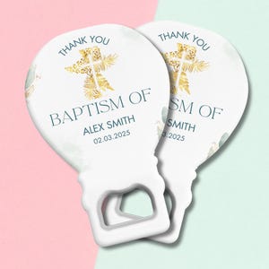 Baby Shower Baptism Bottle Opener Gifts for Guests, 32 Designs & Custom Photo Magnet, Baby Shower Party Favors, Christening Favors