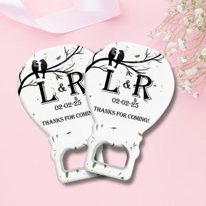 Cadeaux personnalisés pour ouvre-bouteille aimanté avec carte de remerciement, Cadeaux de mariage personnalisés, Souvenir de shower de bébé de mariage personnalisé pour invités