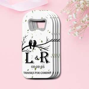 Ouvre-bouteille aimanté personnalisé avec carte de remerciement, cadeaux de mariage personnalisés, souvenir de shower de bébé de mariage personnalisé pour les invités
