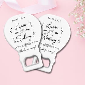 Ouvre-bouteille personnalisé avec carte de remerciement, cadeaux de mariage personnalisés, souvenir de shower de bébé pour les invités, ouvre-boîte rectangle coeur