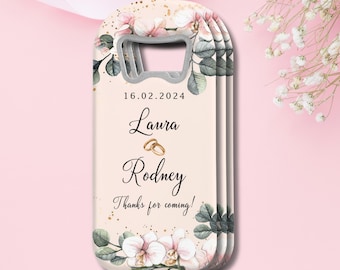 Niestandardowy otwieracz do butelek na upominki ślubne z magnesem i kartką