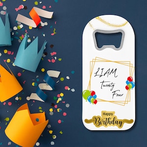 Custom Birthday Favors For Guests, Personalized Unique Bottle Opener Magnet Gifts for Guests, Party Gift, 18th 40th Happy Birthday Favors