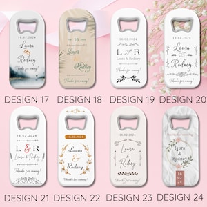 Ouvre-bouteille aimanté personnalisé avec carte de remerciement, cadeaux de mariage personnalisés, souvenir de douche nuptiale de mariage personnalisé pour invité en vrac