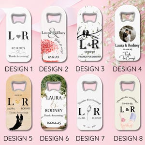 Abridor de botellas magnético personalizado con tarjeta, regalos de boda para invitados al por mayor, regalos de boda personalizados