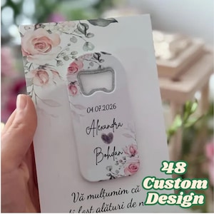 Ouvre-bouteille magnétique personnalisé avec carte, cadeaux de mariage pour invités en vrac, cadeaux de mariage personnalisés