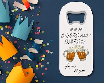 Personalized Birthday Bottle Opener Magnet Favors: Custom Party Gifts