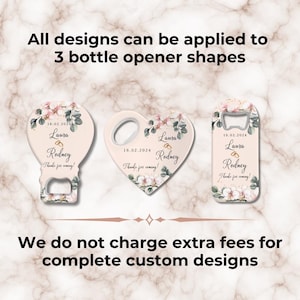 Ouvre-bouteille aimanté personnalisé avec carte de remerciement, cadeaux de mariage personnalisés, souvenir de douche nuptiale de mariage pour invité
