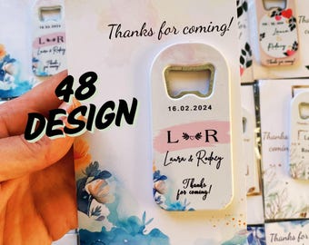 Personalized Bottle Opener Magnet Favors for Guests: Custom Wedding Souvenir