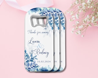 Personalized Bottle Opener Wedding Favors, Custom Bridal Shower Thank You Gifts