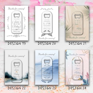 Aimant ouvre-bouteille personnalisé avec carte de remerciement, cadeaux de mariage personnalisés, souvenir de douche nuptiale de mariage personnalisé pour les invités