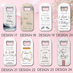Kundenspezifischer Flaschenöffner mit Magnet und Dankes-Karte, personalisierte Hochzeits-Gastgeschenke, kundenspezifisches Hochzeits-Brautparty-Andenken für Gäste