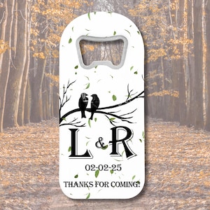 Ouvre-bouteille aimanté personnalisé avec carte de remerciement, cadeaux de mariage personnalisés, souvenir de douche nuptiale de mariage personnalisé pour les invités en vrac