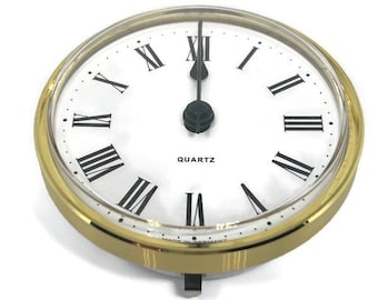 Insertion Clock Movement, UTS German Made, Gold Bezel, White Dial Roman Numerals 66mm, 72mm, 85mm, 103mm