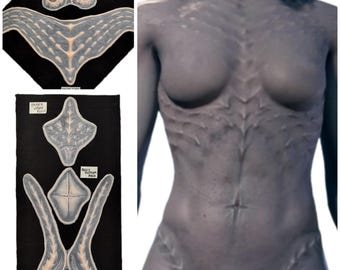INDIVIDUAL TIEFLING PIECES. Baldur's gate 3 Tiefling scales. Succubus, female demon, torso prosthetics.