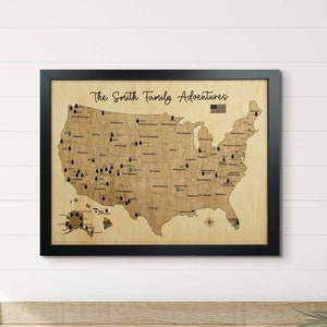 National Park Travel Map, National Park Gift, Custom National Park map, Personalized National Park Map, National Park Gift, Retirement Gift