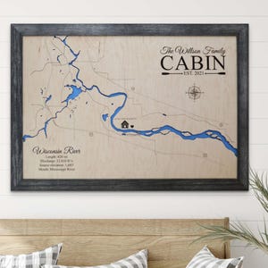 Lake Taneycomo Missouri Map, Lake House Decor, Personalized, Sign, Lake House Wall Art