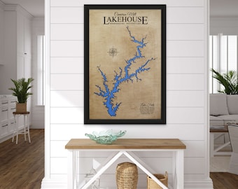 Lake Gift - Lake, River, Coastline Map, Lake House Decor, Custom Wood Map, Wood Laser Engraved Map, 3D Custom Lake art