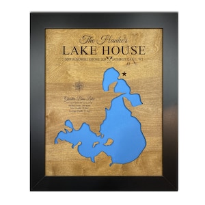 Summit Lake or any lake - Lake House Decor - Wall Decor -Customer Wood Map Sign- Lake Art - 3D Wall Art - Wood Maps