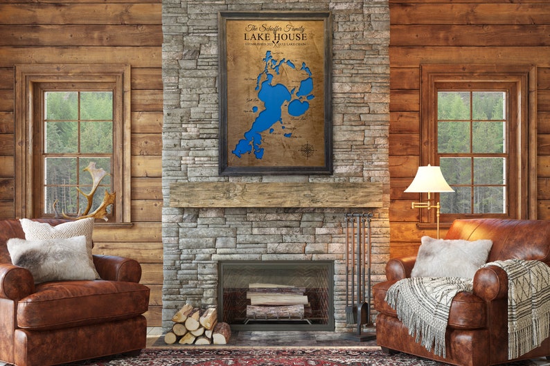 a living room filled with furniture and a fire place