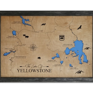 Lake Jocassee Map, Lake House Decor, Personalized, Sign, Lake House Wall Art
