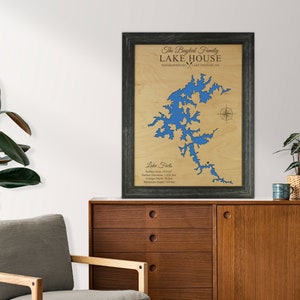 Lake Chatuge Map, Lakehouse Decor, Personalized, Lake house gift, Custom Lake Map, Housewarming Gift