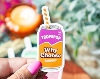 Why Choose Book Trope Sticker: Waterproof Vinyl Reader Gift, 3" x 1.3"