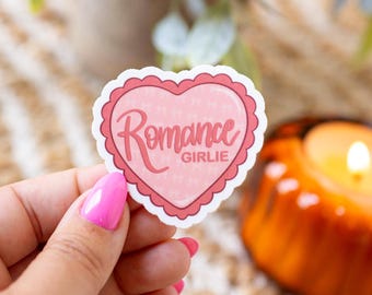 Pink Romance Girlie Heart Sticker: Waterproof Coquette Decal, 2" x 2"