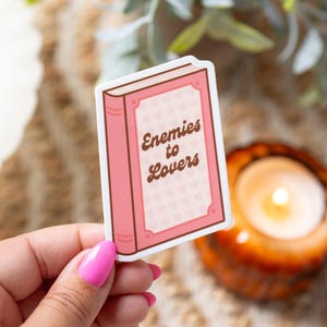 Enemies to Lovers Book Trope Bookish Sticker - Waterproof Sticker for Laptop, Kindle, & Water Bottle, Book Lover Gifts for Readers, 1.92&quot;x3&quot;