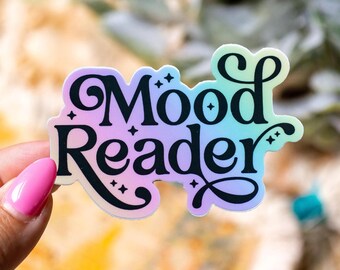 Mood Reader Bookish Sticker – Fun Pastel Rainbow Vinyl Decal Gift for Readers - 2"x3"