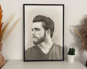 Retrato personalizado dibujado a mano • Encargo de arte personalizado