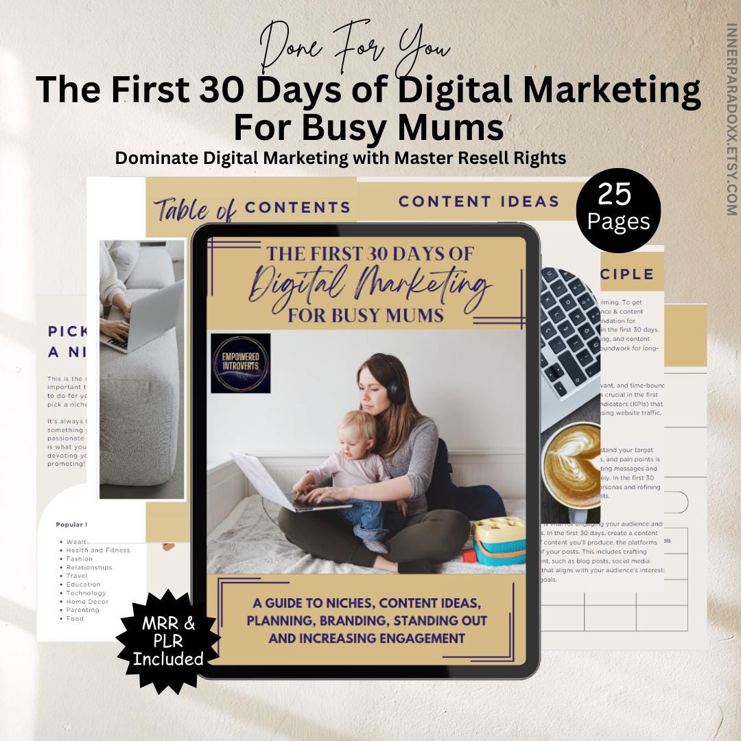 The First 30 Days of Digital Marketing for Busy Mums | 25-page Guided ...