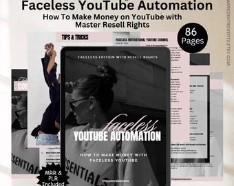 Faceless YouTube Automation Guide: MRR & PLR Digital Product (86-Page)