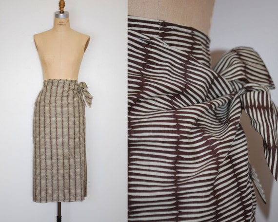 Wrap Skirt Medium. Vintage 90s Tie Front Tribal W
