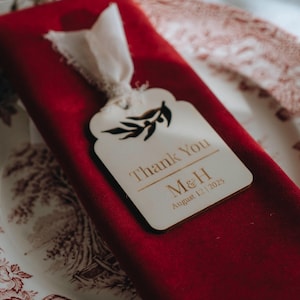 Houten trouwbedankjes, gegraveerde trouwbedankjes voor gasten, gepersonaliseerd cadeau chiffon lint, bedankkaartjes, huwelijkslint cadeau in bulk