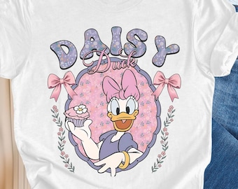 Vintage Daisy Duck With Cupcake Shirt, Best Friends Disneyland Matching Tee, Disney Girls Trip, Family Trip Shirt, Disney Vacation Shirt.
