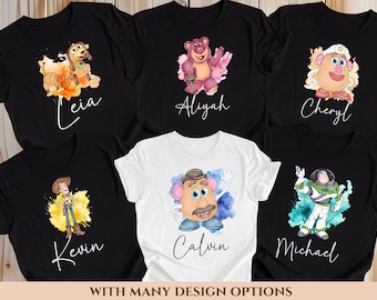 Disney Toy Story Shirt, Disney Watercolor Toy Story Shirt, Toy Story Characters Shirt, Family Vacation Shirt, Disney Personalized Shirt.