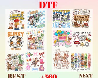 Disney Toy Story DTF Prints, Toy Story Dtf Transfers Ready For Press Disney Toy Story, Disney Toy Story Image Transfer, Toy Story DTF Heat.