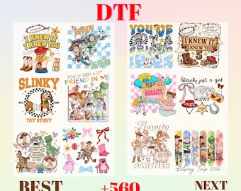 Disney Toy Story DTF Prints, Toy Story Dtf Transfers Ready For Press Disney Toy Story, Disney Toy Story Image Transfer, Toy Story DTF Heat.