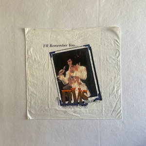 Vintage 1993 Elvis Week 93 Memorial I’ll Remember You 22x21 Handkerchief Banner Wallhanging