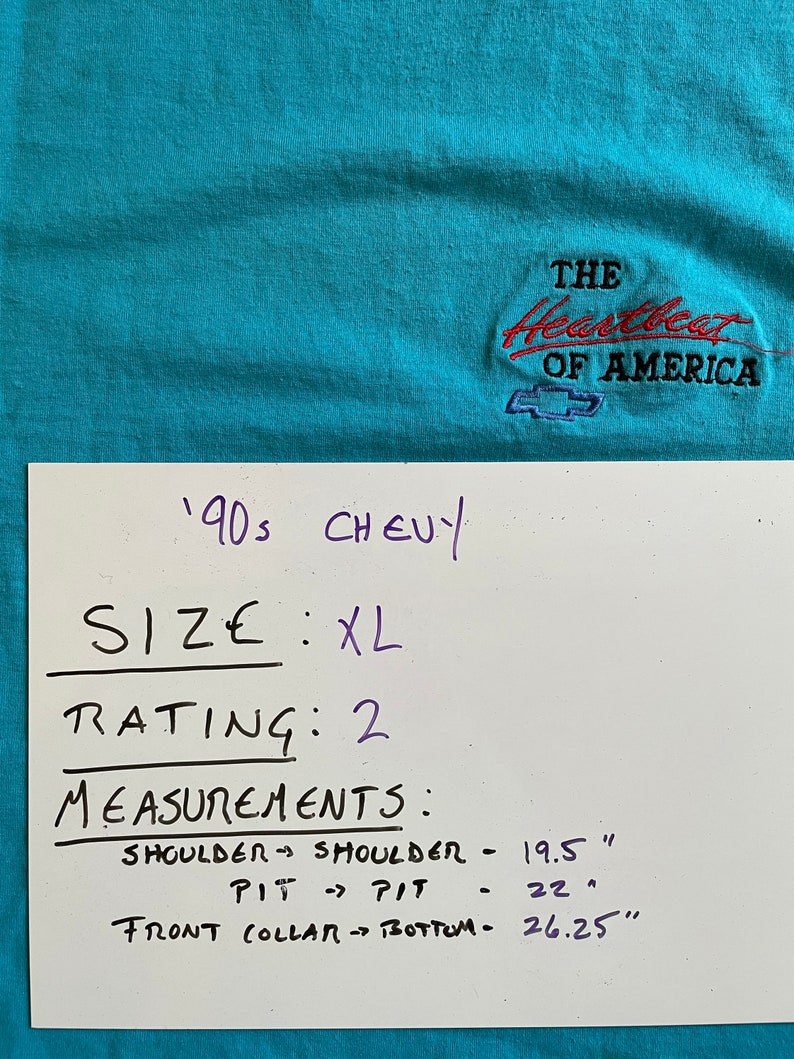 Vintage 90s Chevy Heartbeat of America Screen Stars Single Stitch Shirt