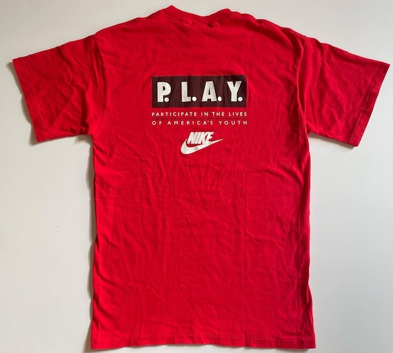 Vintage 80s/90s Nike P.L.A.Y. Gray Tag Single Sti… - image 1