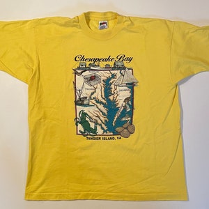 Vintage 90s Chesapeake Bay Tangier Island Virginia Fruit of the Loom Single Stitch Shirt