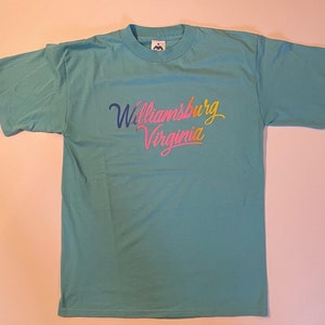 Vintage 90s Williamsburg Virginia Neon Single Stitch Shirt