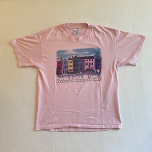 Vintage 90s Charleston Rainbow Row South Carolina Single Stitch Shirt