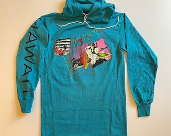 Vintage Anfang der 80er Hawaii Tee Jays Langarm Kapuzen pull over Single Stitch Shirt