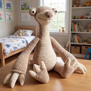 Sid Amigurumi Crochet Pattern PDF Ice Age Sloth Character Plush Toy Tutorial