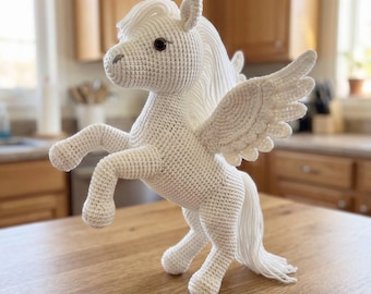 White Pegasus Horse Amigurumi Pattern Crochet Fantasy Winged Plush PDF