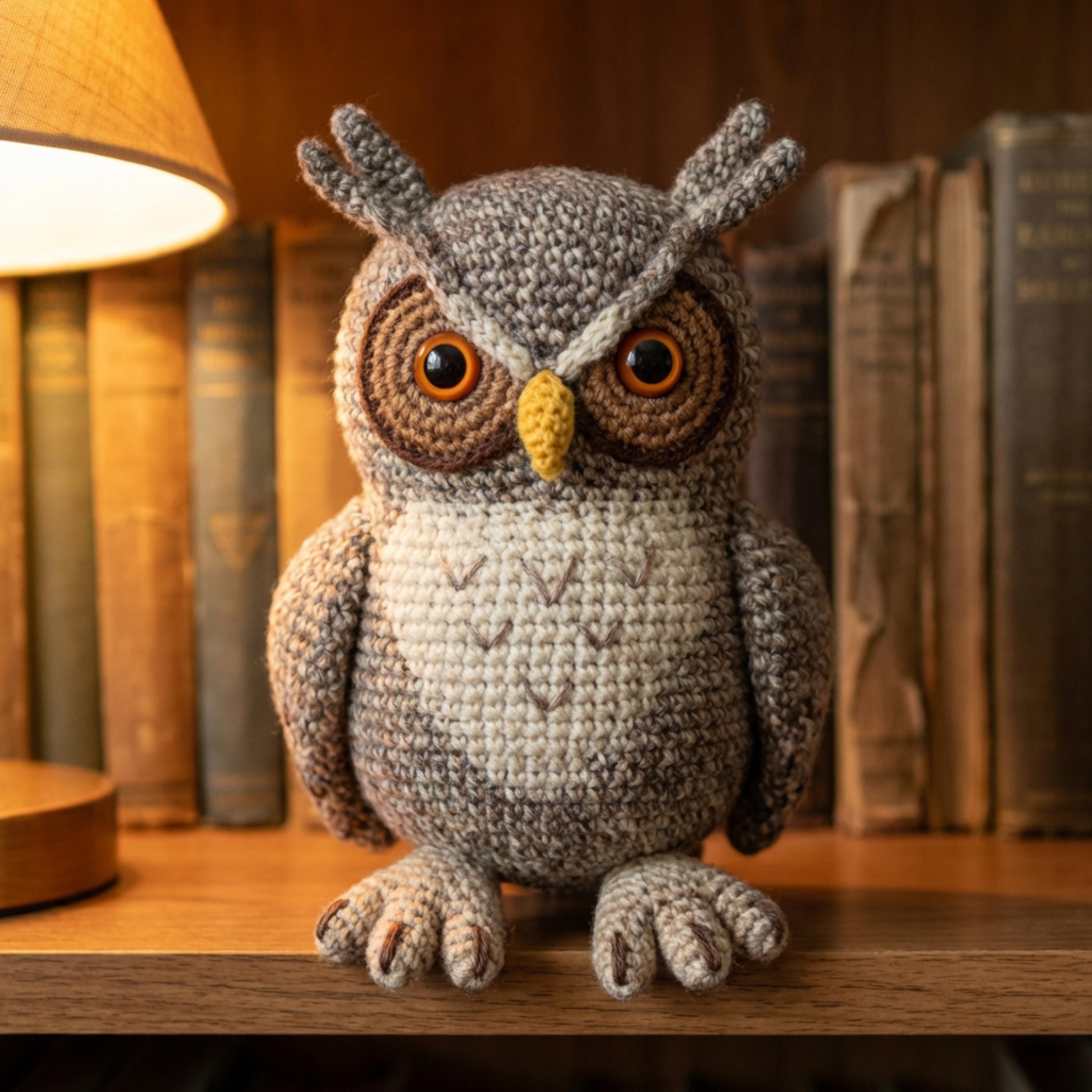 Realistic Owl Amigurumi Crochet Pattern PDF Woodland Plush