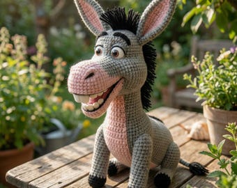 Donkey Amigurumi Crochet Pattern, Farm Animal Plush (PDF Pattern)