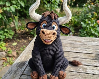 Stier amigurumi haakpatroon pdf handleiding boerderijdieren knuffel